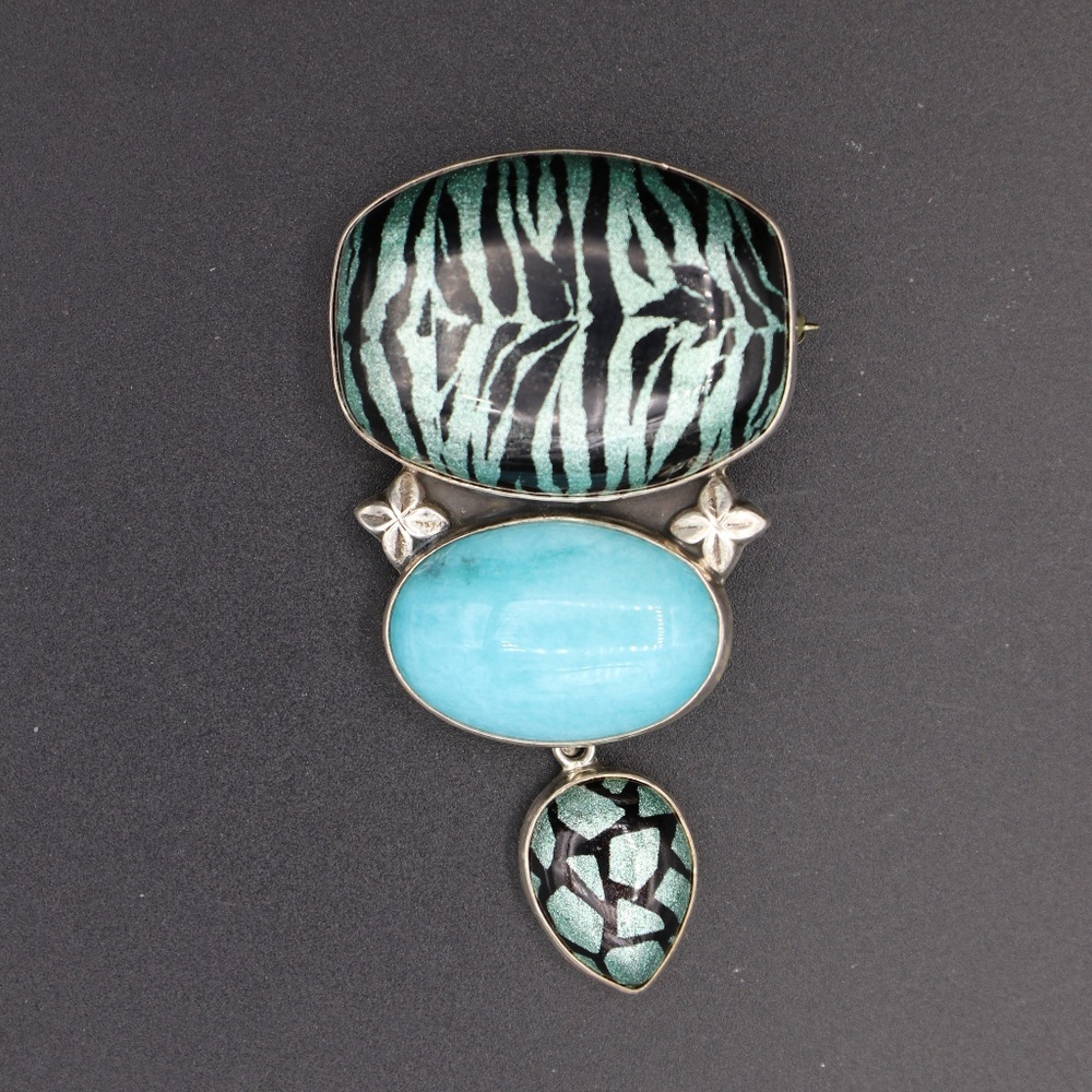 Vintage Amy Kahn Russell Pin/Pendant AKR silver